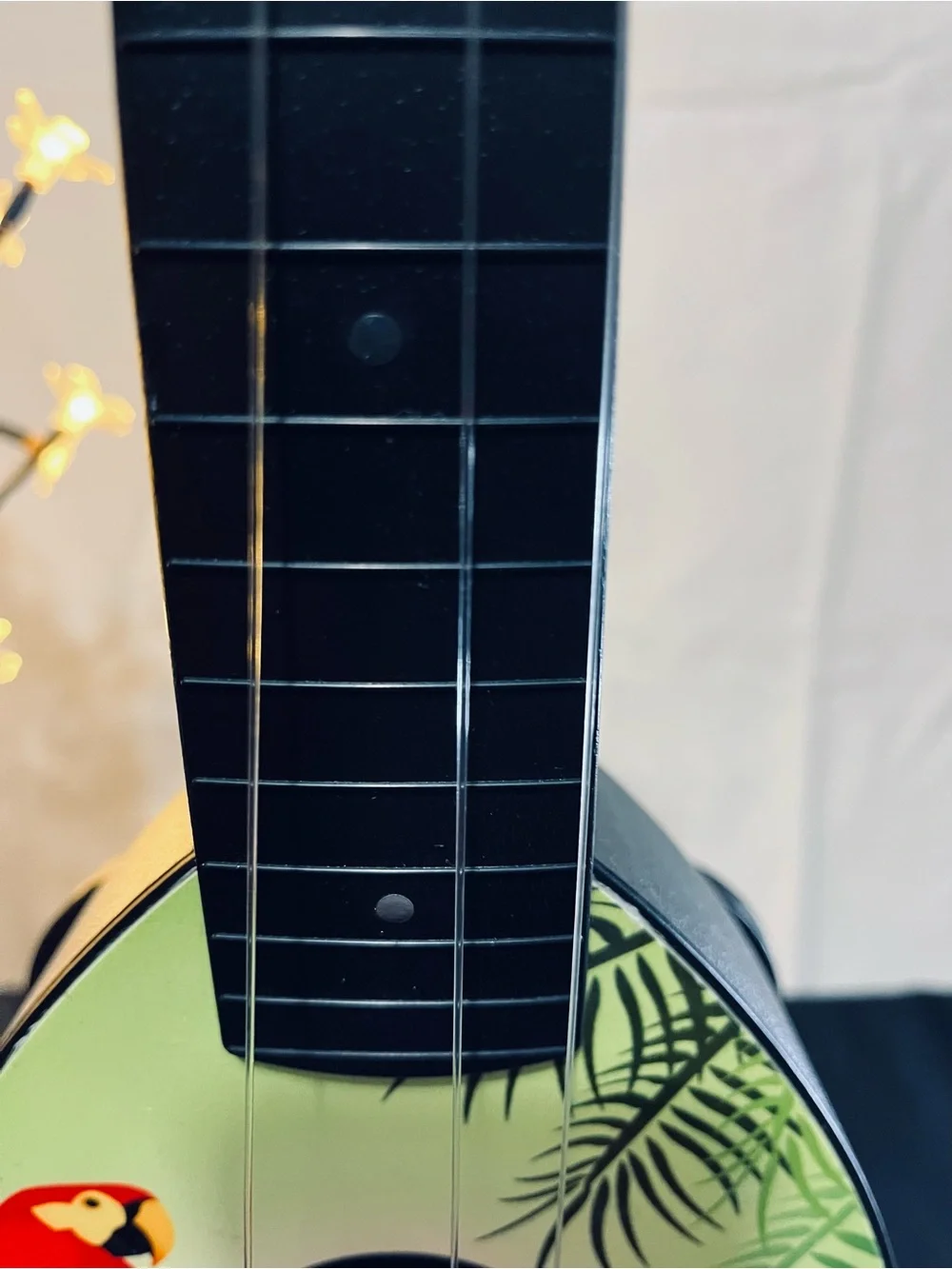 Green Parrot-Themed Ukulele Style Bird Toy